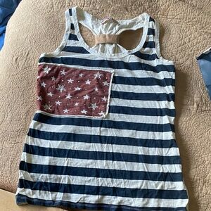 Striped Tank Top with Star Patch